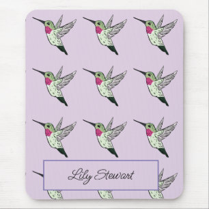 Personalised Hummingbird Lavender Mousepad