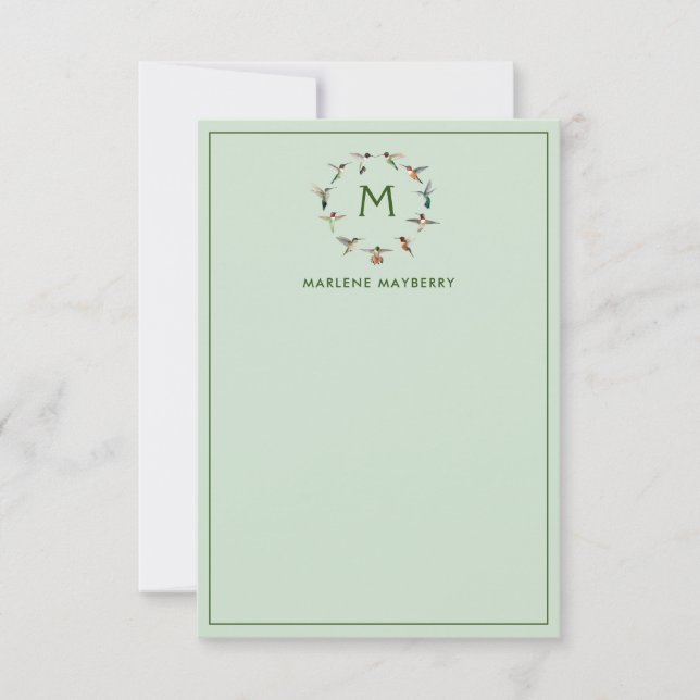 Personalised Hummingbird Note Card (Front)