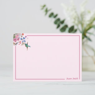 Personalised Hummingbird Note Cards 3.5 x 5