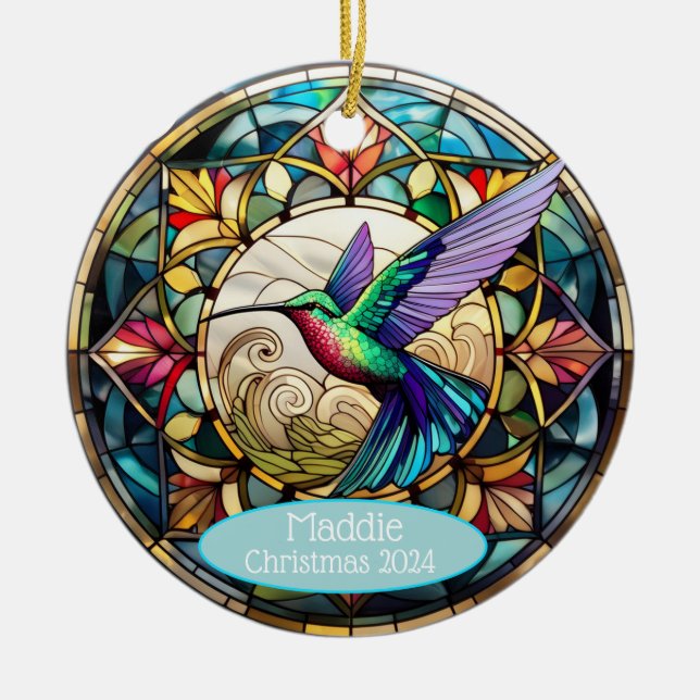 Personalised Hummingbird Ornament (Front)