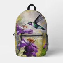 Personalised hummingbird school bag, Nature 