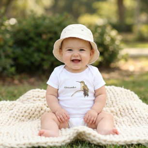 Personalised Hummingbird Watercolor Baby Bodysuit