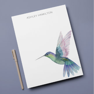 Personalised Hummingbird Watercolor Note Card