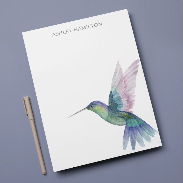 Personalised Hummingbird Watercolor Note Card (Creator Uploaded)