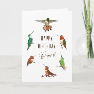 Personalised Hummingbirds Birthday Card