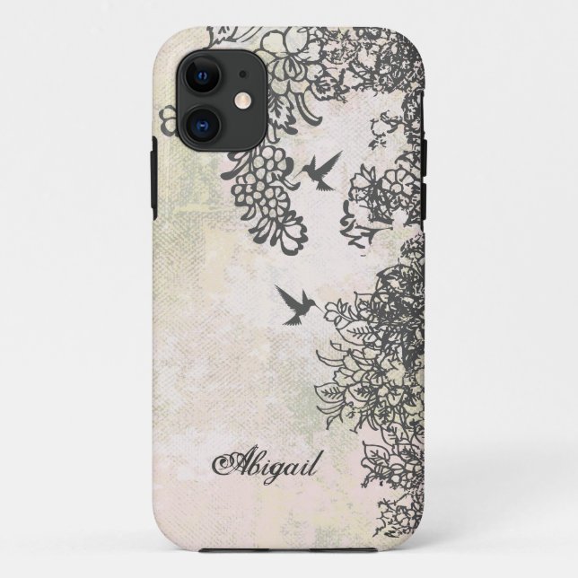 Personalised Hummingbirds & Flowers iPhone 5 Case (Back)