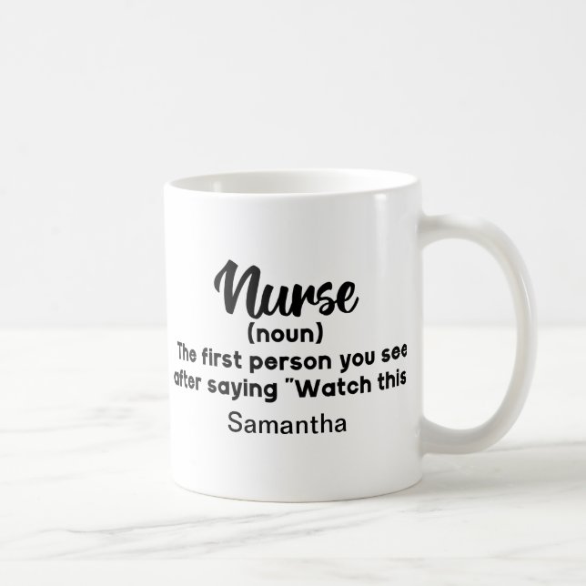 Personalised Humourous Nurse Definition  Coffee Mu Mug (Right)