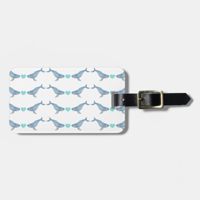 Personalised Humpback Whale Luggage Tag (Front Horizontal)