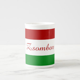 Personalised Hungarian Flag Bone China Mug