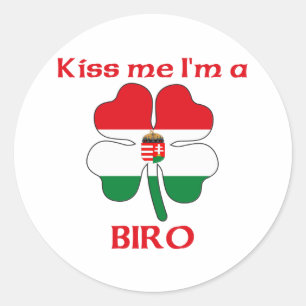 Personalised Hungarian Kiss Me I'm Biro Classic Round Sticker