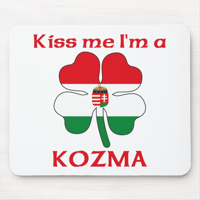 Personalised Hungarian Kiss Me I'm Kozma Mouse Mat (Front)