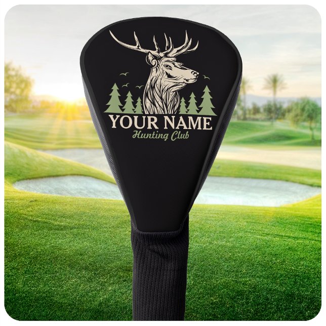 Personalised Hunter Deer Elk Antler Hunting Club  Golf Head Cover (Creator Uploaded)