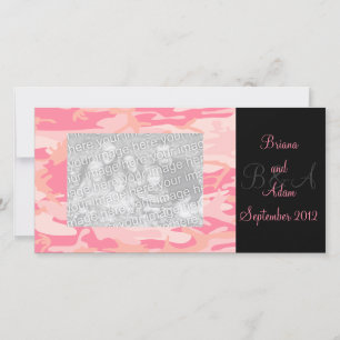 Personalised Hunter Girl Pink Camo Frame Photocard Announcement