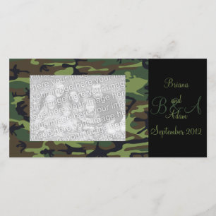 Personalised Hunter Green Camo Frame Photocard Announcement