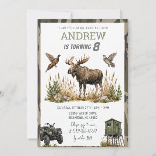 Personalised Hunting Birthday for kid Invitation