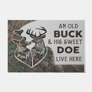 Personalised Hunting Couple Doormat An Old Buck