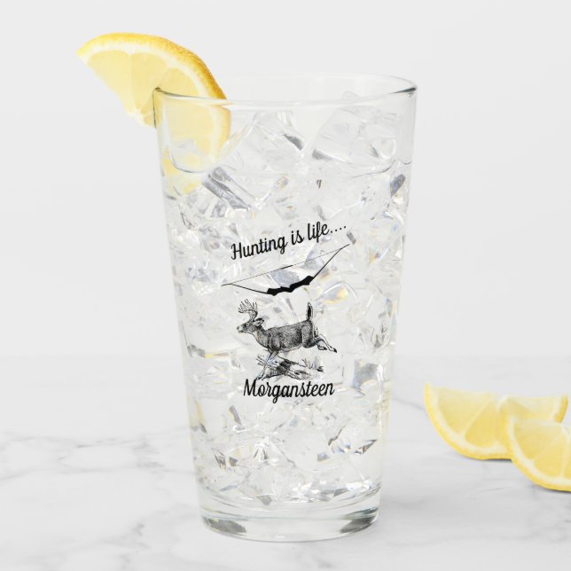 Personalised Hunting Is Life Buck and Archery Bow Glass (Front Ice)