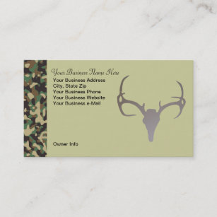 Personalised Hunting Theme Camo Deer Business Card