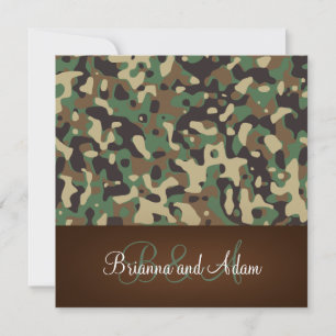 Personalised Hunting Theme Speckled Camo Wedding Invitation