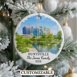 Personalised Huntsville Ornament, Custom Alabama Ceramic Tree Decoration