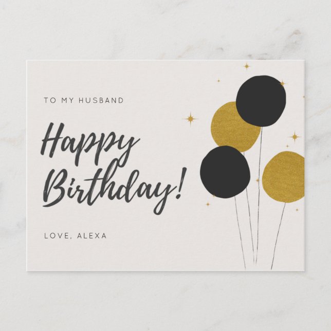 Personalised - Husband Birthday Postcard (Front)