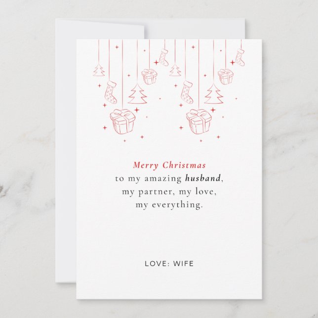 Personalised Husband Christmas Card (Front)
