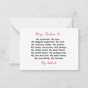 Personalised Husband Christmas Card - Romantic