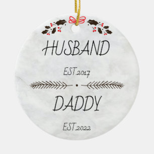 Personalised Husband Daddy - New Dad Gift Ceramic Tree Decoration