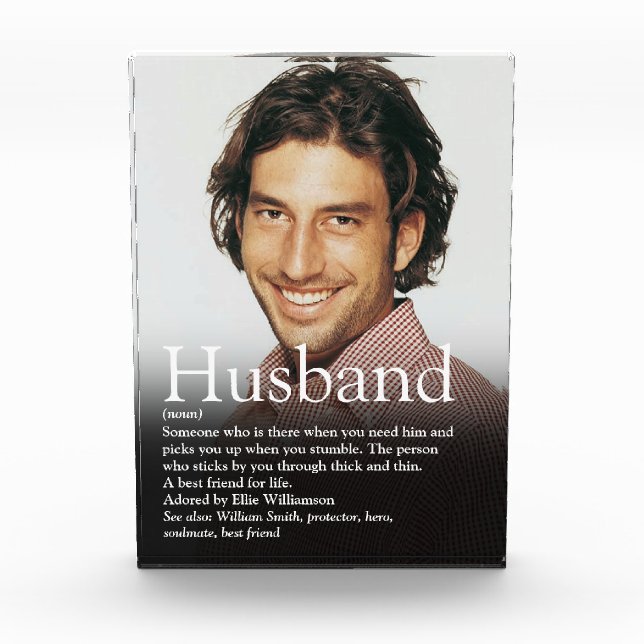 Personalised Husband Definition Quote Photo Block (Front)
