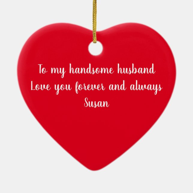 Personalised Husband Gift Ceramic Tree Decoration (Back)