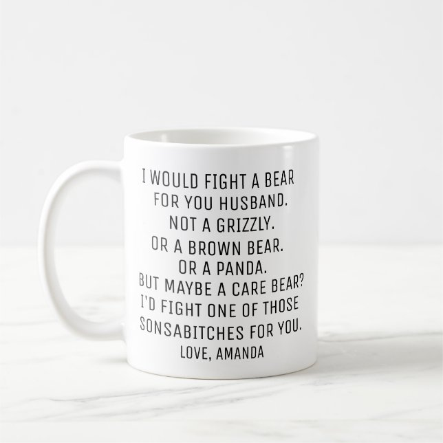 Personalised Husband Gift, Funny Husband Coffee Mug (Left)