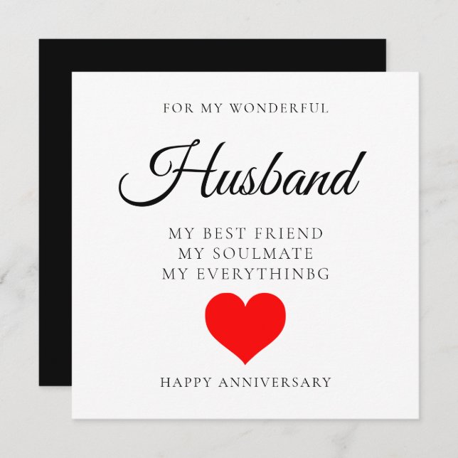  Personalised Husband Wedding Anniversary Card (Front/Back)