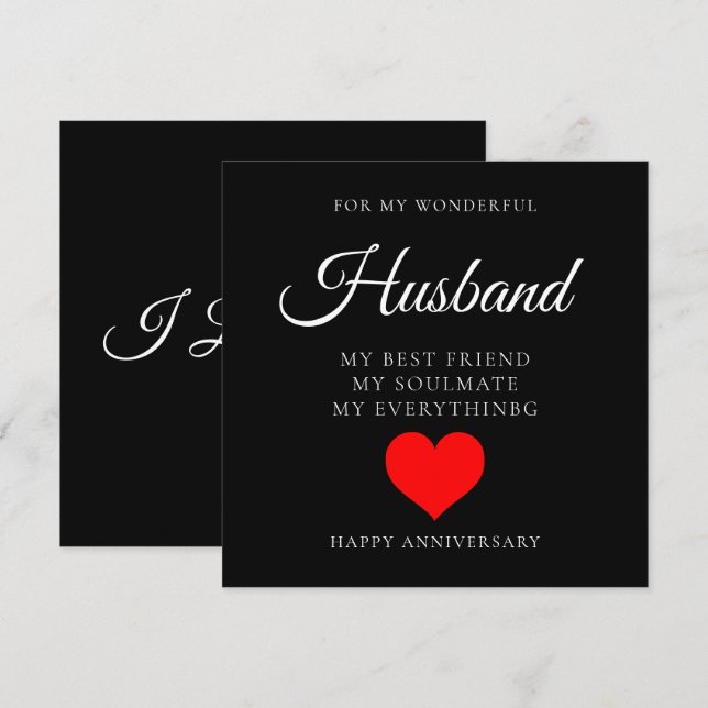  Personalised Husband Wedding Anniversary Card (Front/Back)