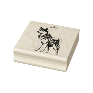 Personalised husky rubber stamp