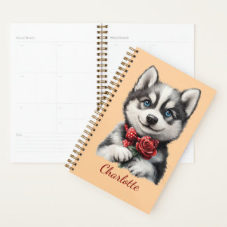 Personalised Husky with Custom Name Planner