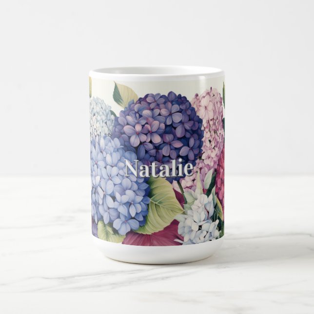 Personalised Hydrangea Blooms Coffee Mug (Center)