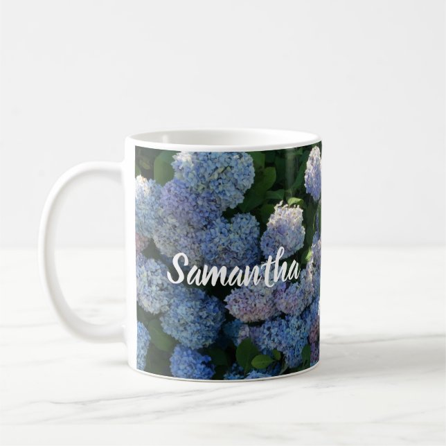 Personalised Hydrangea Coffee Mug Floral (Left)