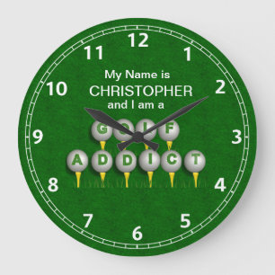 Personalised I am a Golf Addict Large Clock