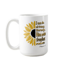Personalised I Can Do All Things Sunflower Mug