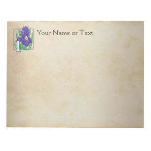 Personalised I for Irises Flower Monogram Notepad