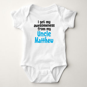 Personalised I Get My Awesomeness From My Uncle Baby Bodysuit