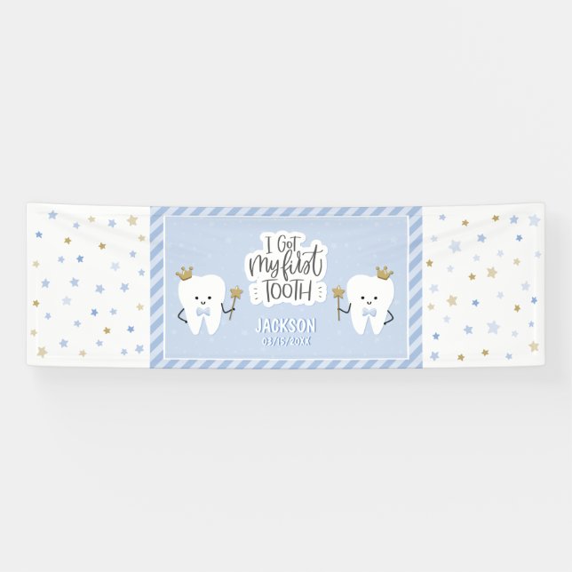 Personalised I got my First Tooth banner (Horizontal)