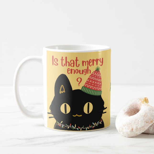 Personalised I hate Christmas Cute Black Sarcastic Coffee Mug (With Donut)