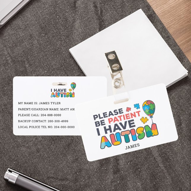Personalised I Have Autism ID Badge (Creator Uploaded)