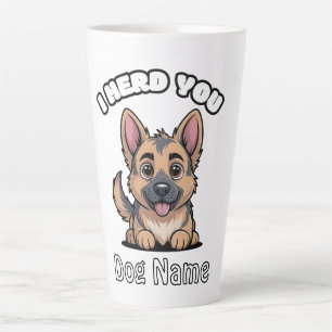 Personalised I Herd You German Shepherd Dog Gift Latte Mug
