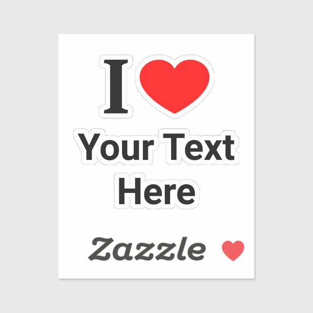 Personalised I ❤️ I LOVE I HEART (Sheet)