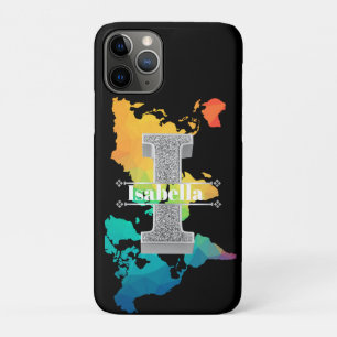  Personalised I Initial Silver Monogram Your Name iPhone 11 Pro Case