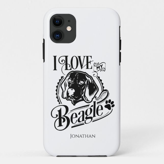 Personalised I love my Beagle   Case-Mate iPhone Case (Back)