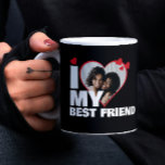 Personalised I Love My Best Friend Heart Photo Coffee Mug<br><div class="desc">Custom Personalised One Of A Kind Photo Heart mug from Ricaso - Love heart Photo Template Design .. simply add your own photograph to this great custom coffee mug with bold I LOVE MY BFF Best Friend (insert your own text or leave as is) .. easy to personalise .. customisable...</div>