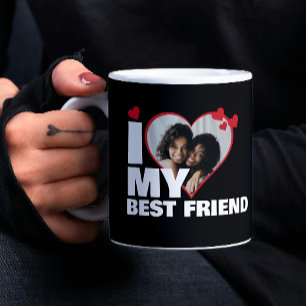 Personalised I Love My Best Friend Heart Photo Coffee Mug